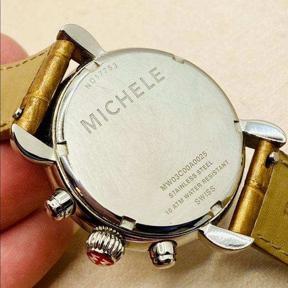 EUC Michele CSX 36mm Stainless Steel Chronograph Watch w/ Alligator Strap - Picture 13 of 16